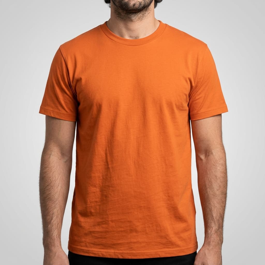 Orange t-shirt with a printed design